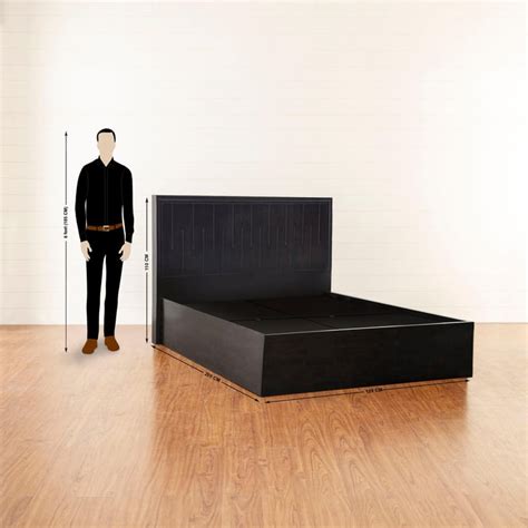Buy Rhythm King Size Bed with Box Storage - 180 x 195 cm - Brown from ...