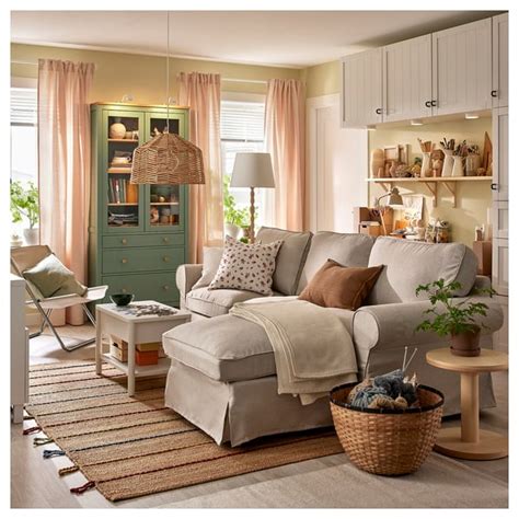 EKTORP 3-seat sofa with chaise longue, Kilanda light beige - IKEA