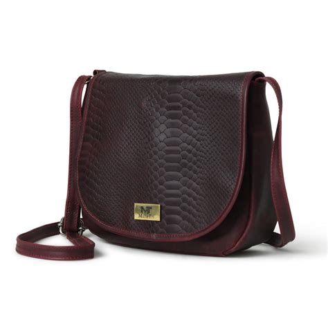Croco Cherry Red Leather Crossbody Bag – Elegant & Textured Satchel Bag ...