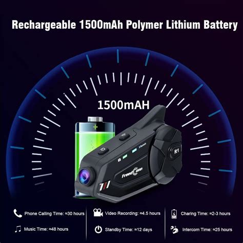 Buy Motorcycle Bluetooth Headset with 1080P Camera, FreedConn R1 Plus ...