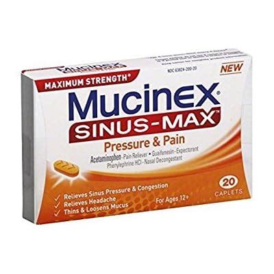Mucinex Sinus-Max Pressure & Pain Caplets, India | Ubuy