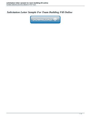 Solicitation Letter For Team Building - Fill Online, Printable ...