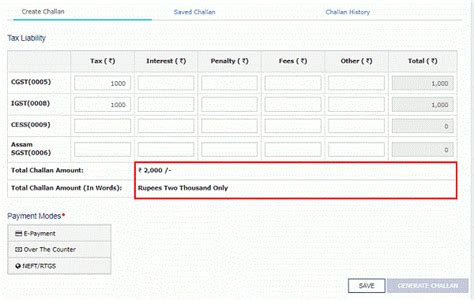 How to create GST Payment Challan and Edit the Saved Challan