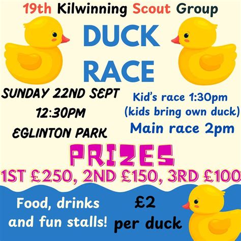 Duck Race at Eglinton Park - Ford at the castle, Eglinton Country Park ...