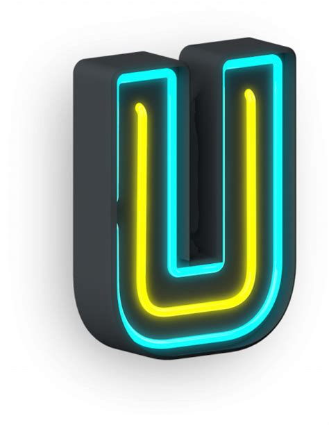Neon Letter U PNG 的图像结果