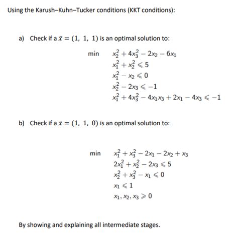 Image result for KKT Conditions Example