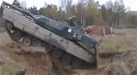 Awesome Video - Leopard 2 Tank vs Anti-Tank Ditch | War History Online