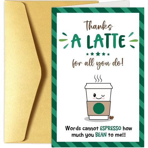 Funny Coffee Thank You Card for Boss Leader Colleague, Pun Appreciation Card for Boss Men Women ...