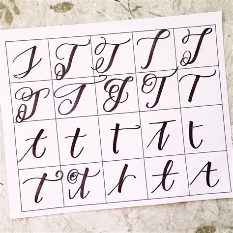 T In Cursive Alphabet | AlphabetWorksheetsFree.com