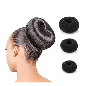 Saavi™ 2 Pcs Hair Donut, Ring Bun Shape Juda | Styling Tools Black ...