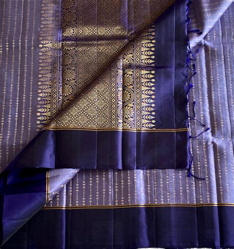 Royal Lavender with rare combo midnight navy zari woven pure silk ...