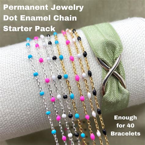 Permanent Jewelry Enamel Chain Starter Pack - the Dot Kit - 8 Chains ...