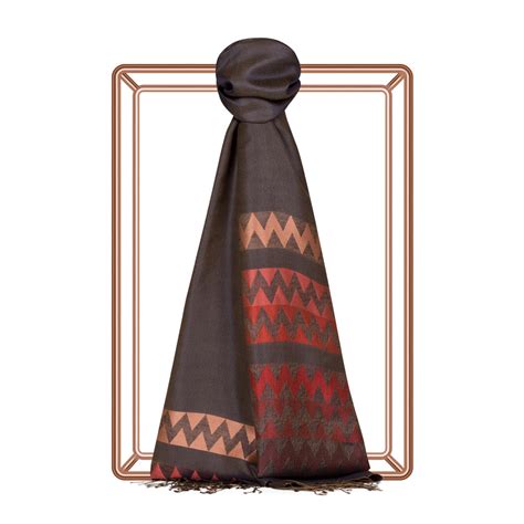 Anthracite Zigzag Silk Scarf | Ipekevi