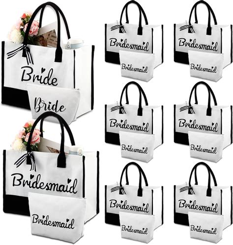Amazon.com - Sweetude 20 Pcs Bride Canvas Tote Bags Bridal Bags Bulk 10 ...
