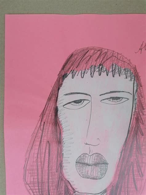 Buy Handmade Picture / Female Portrait Pink & White / Original Painting ...