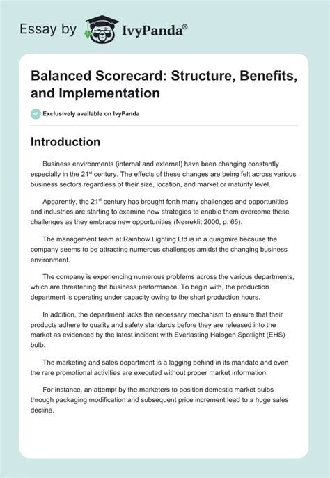 Balanced Scorecard Case Study 的图像结果