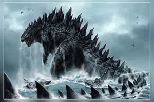 POSTERDADDY Godzilla Monster Giant Ships Jets Poster Reprint Matte ...