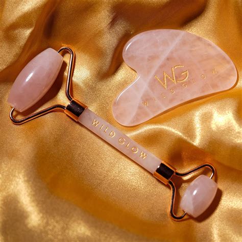 Buy Rose Quartz Face Roller + Gua Sha Set Online at Best Price - WildGlow