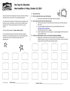 Fillable Online jfb-pto Box Tops for Education Next deadline is Friday ...