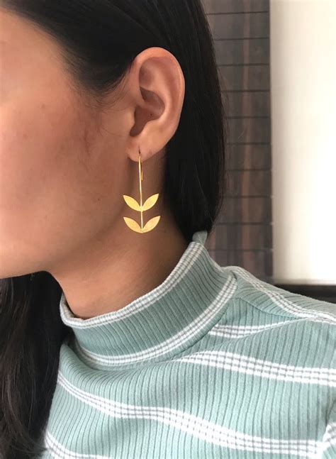 Leaf Earrings - Golden – Jewellery By Mitali Jain