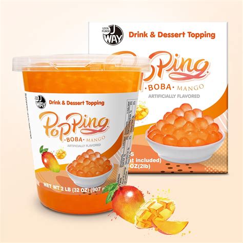 Amazon.com: J WAY LOCAL FLAVOR J WAY Bursting Popping Mango Boba Pearl ...