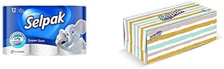 Selpak Toilet Roll - 3Ply (12 Rolls/Pack) & Facial Tissue Box Maxi -3 ...