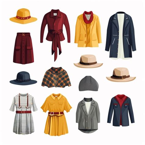 Vector clothing fashion illustration isolated garment clothes set ...