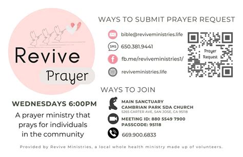 Revive Prayer - Prayer Group for the Community, Cambrian Park SDA ...