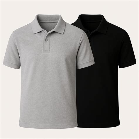 Buy Heganwalk Men’s Polo T-Shirt – Pack of 2 ( Black, Grey ) in India ...