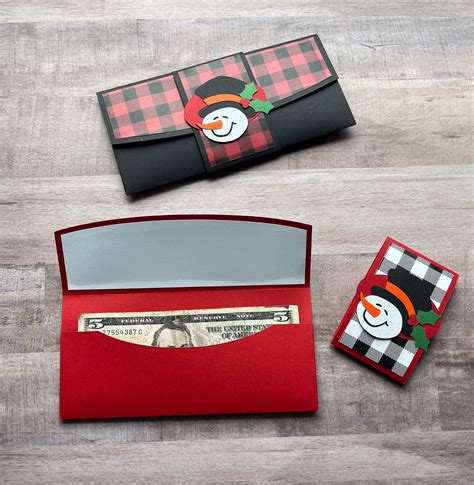 Snowman Gift Card Holders, Buffalo Plaid Gift Set, Christmas Holiday ...