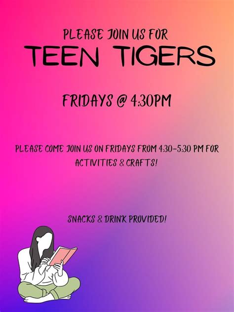 Teen Tigers, Waynesville Library, 1 December 2023 | AllEvents