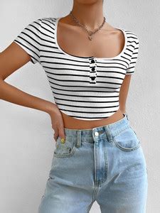 Sollobell Casual Striped Women White Top - Buy Sollobell Casual Striped ...