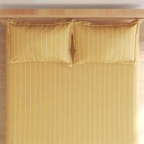 Buy Medley Dastkari Cotton 220TC Striped 3Pcs King Bedsheet Set from ...