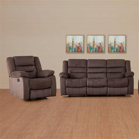 Buy Nairobi Fabric 3+1 Seater Recliner Set - Brown from Home Centre at ...
