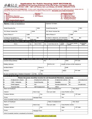 Public Housing Application - Blank Fillable Template | Fill Out, Print ...
