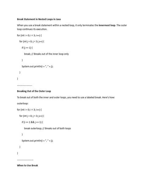 Image result for Java Break Statement