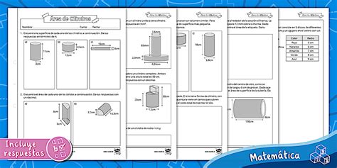 Geometría | Cilindros | Área | Superficie | Calcular | 8°