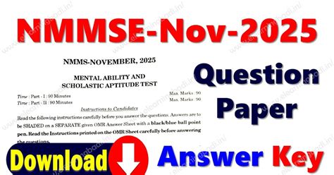 NMMSE Nov 2025 QP KEY Download here..