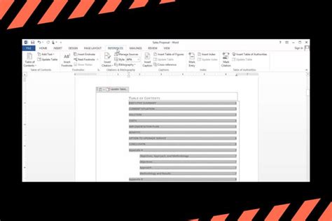Image result for Table of Contents Word