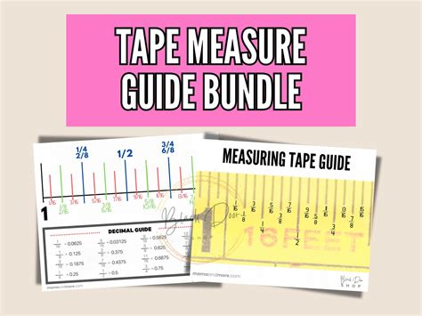 Tape Measure Guide Bundle | Printable Tape Measure Guide | Tape Measure ...