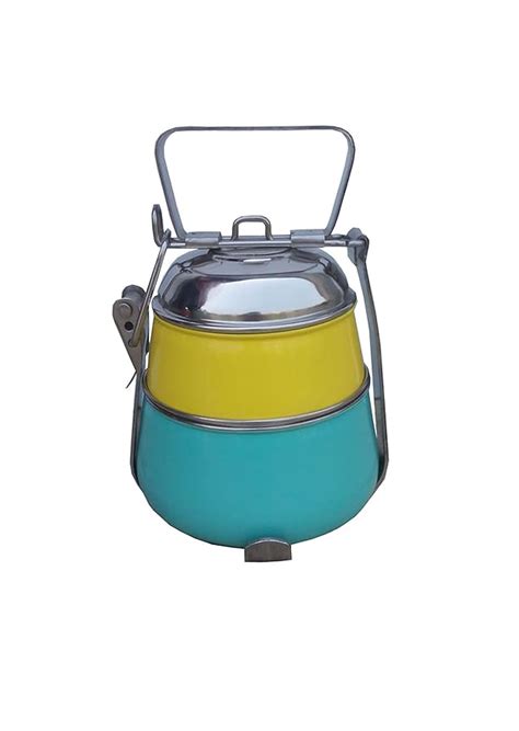 Buy Elan Stainless Steel Pyramid Shape Two Tier Lunch Box Multi-Color ...