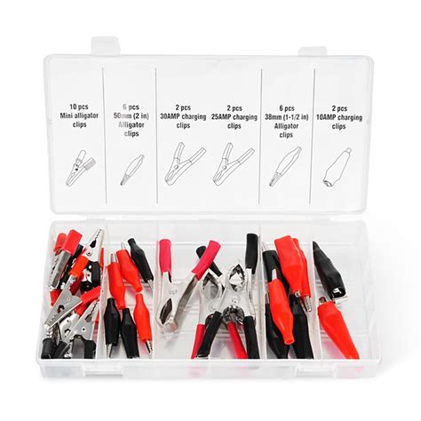 Serplex® 28Pcs Metal Alligator Clip Clamp Assortment Set for Electrical ...