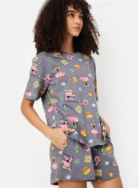 Buy Women SpongeBob Print Shorts Set Online at just Rs. 699.0 ...