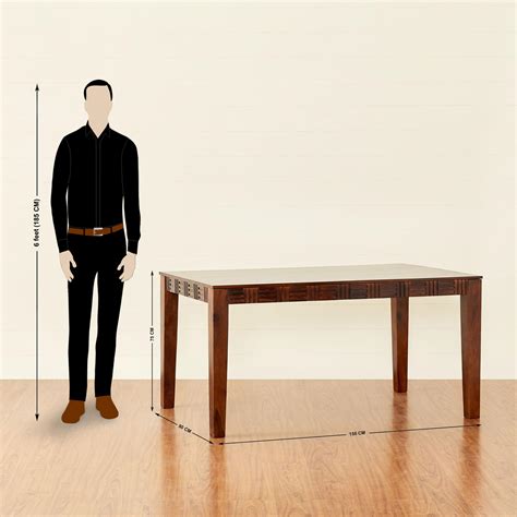 Buy Keya Sheesham Wood 6-Seater Dining Set with Chairs - Brown from ...