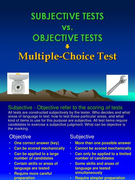 Image result for Objective Vs Subjective Tests