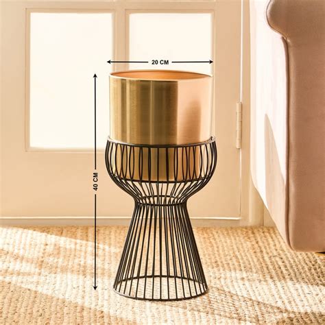 Buy Gardenia Shine Metal Floor Planter with Stand from Home Centre at ...
