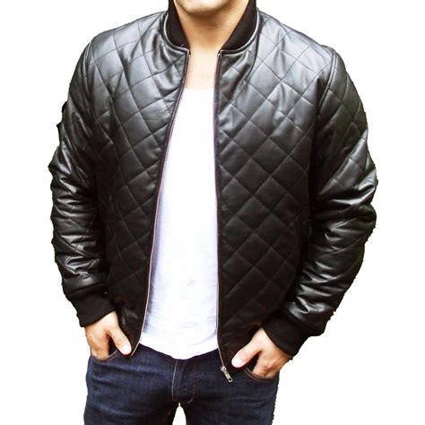 Mens Quilted Leather Bomber Jacket at Sharon Soliz blog