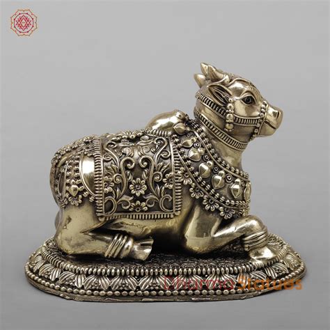 Brass Nandi seated fine 8” – Dharma Statues