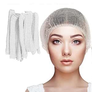 JASMINE & GLORY Premium Disposable Bouffant Caps | White Hair Cover ...