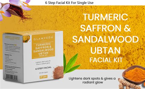 Glamveda Turmeric saffron & Sandalwood Ubtan Skin Brightening Facial ...